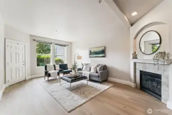 Electric fire place for a cozy evening.