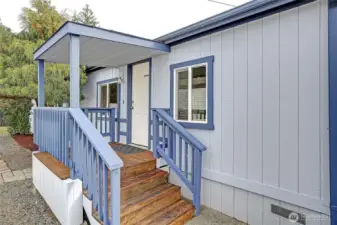 Covered front porch entry