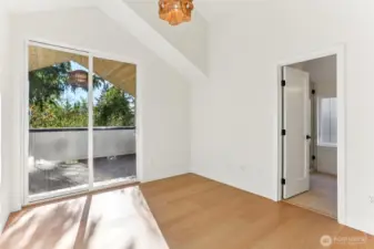 Primary Suite with south facing covered deck