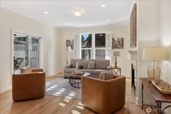 Family room next to the kitchen with easy access to the large, south-facing, entertainment-sized deck.