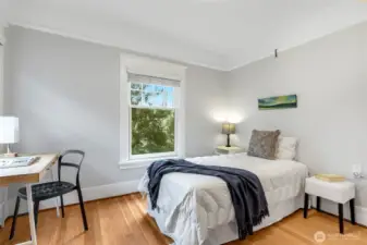 All 3 of the upstairs bedrooms have newly refinished wood floors that literally glow!
