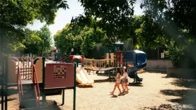 Coe Elementary playground is like a giant  play park just around the corner!