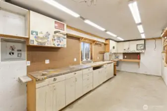 Inside the detached 10x24 shed.