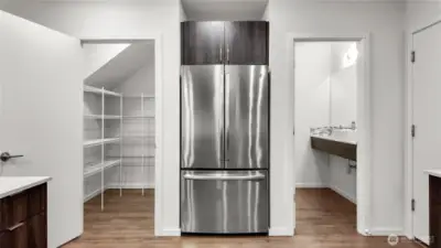 Walk in pantry and guest bathroom