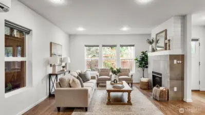 Virtually staged great room