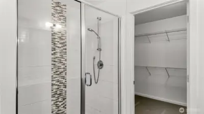 Master shower with big walk-in-closet