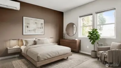 Virtually staged bedroom 3