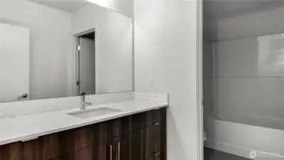 Second bathroom with bathtub