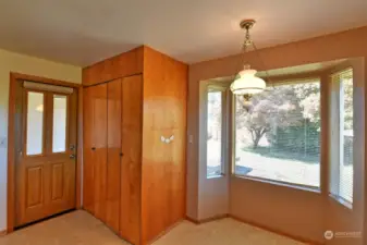 Dining room, back door and laundry room to the left.