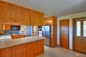 Looking back at the kitchen from the dining room