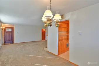 Looking back at the front door from the dining room