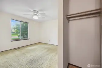 Bedroom 3 and a bit of the closet.
