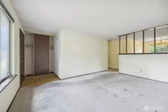 Front entry with handy closet space.