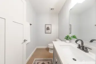 Convenient half bath on the main floor.