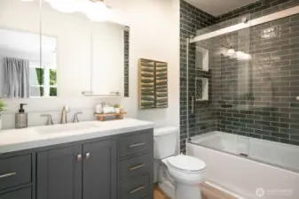 Ensuite bathroom in the primary bedroom.