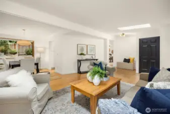 Looking from the living room to the dining