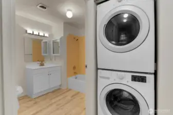 Newly updated full bath and newer washer and dryer.