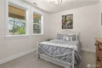 Guestroom when you first walk in  the hallway on the left hand side.