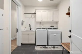Laundry room leading out to the garage.
