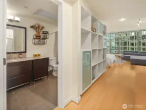 Not picture, entry and hallway offer additional coat closet and built-in storage