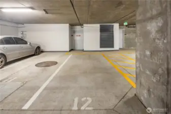 Dedicated parking in the garage. The space is extra long, easily fitting even the longest SUV