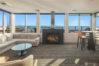 Sky terrace lounge with panoramic views of Elliott Bay