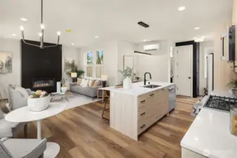 Fantastic living area with cozy fireplace