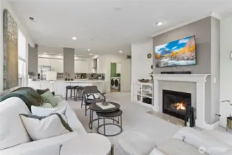 Inviting living room with gas fireplace