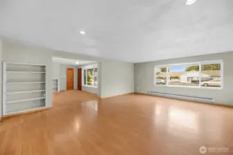 Family room looking into the living room and entry way.