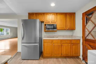 Kitchen with stainless steel appliances