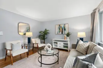 Plenty of light in the living room! Double pane windows.