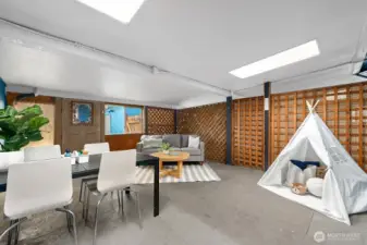 Here is your bonus space, all weather hang out.  Or perfect for play, dogs, & more.