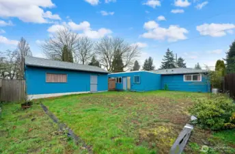 The back yard is fully fenced and perfect for your pets.