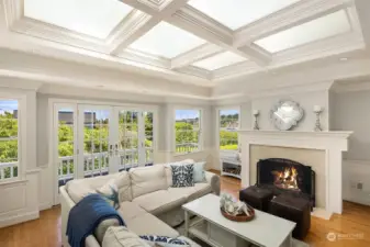 Awash with light, enjoy glistening Lake Washington views from the second story.