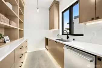 Secondary prep kitchen.