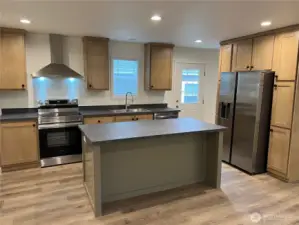 Huge kitchen with island.