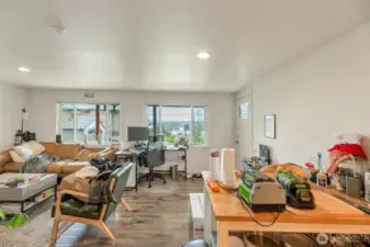 Living area of the downstairs unit