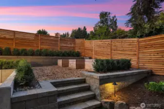 Raised custom cedar built garden beds