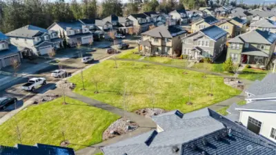 Front courtyard = more maintenance free yard space!