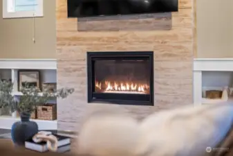 Cozy gas fireplace