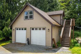 Detached garage with studio space above