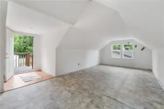 Studio space above detached garage