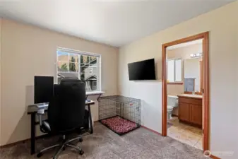 Second bedroom upstairs with a private ensuite bathroom