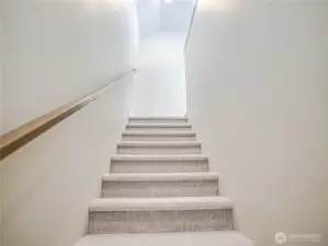 Staircase up to upper level of home