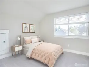 Number one of the two upstairs bedrooms