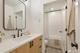 Luxe bath for guests