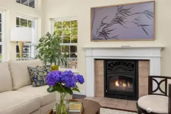 A real wood burning fireplace!