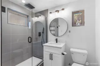 Modern fixtures and timeless tilework—spa-like luxury at home.