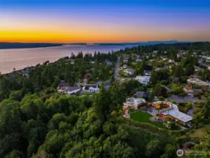 Sunset, looking across at Whidbey Island