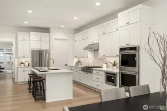 Ktichen featuring double oven and Kitchen Aid appliances